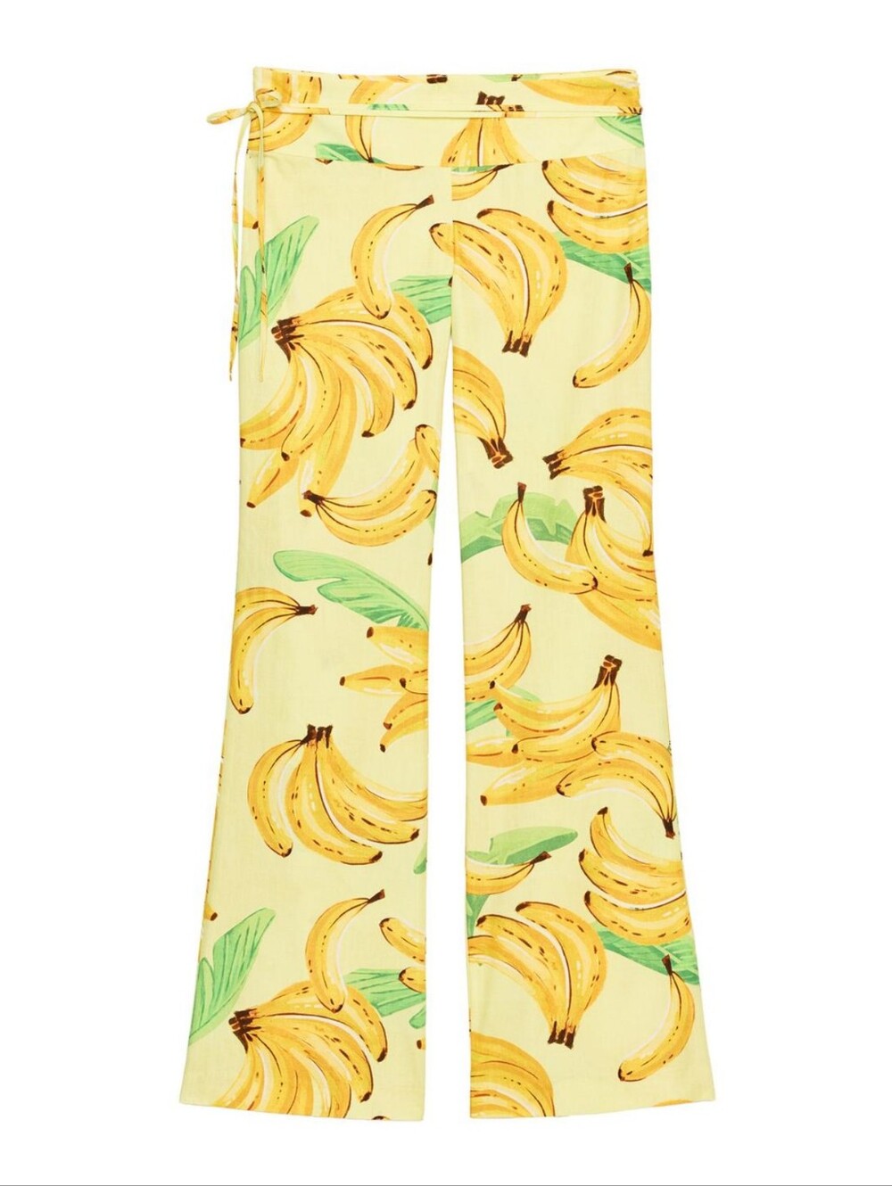 Zara Yellow Banana-Print Flared Pants